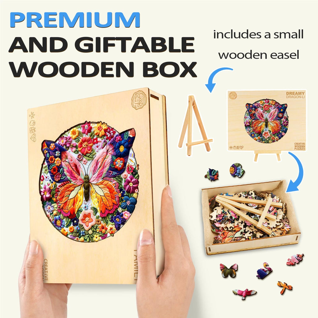 Woven Butterfly Wooden Jigsaw Puzzle