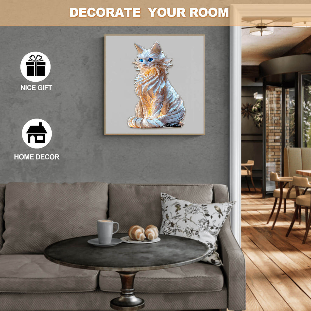 Noble cat Wooden Jigsaw Puzzle