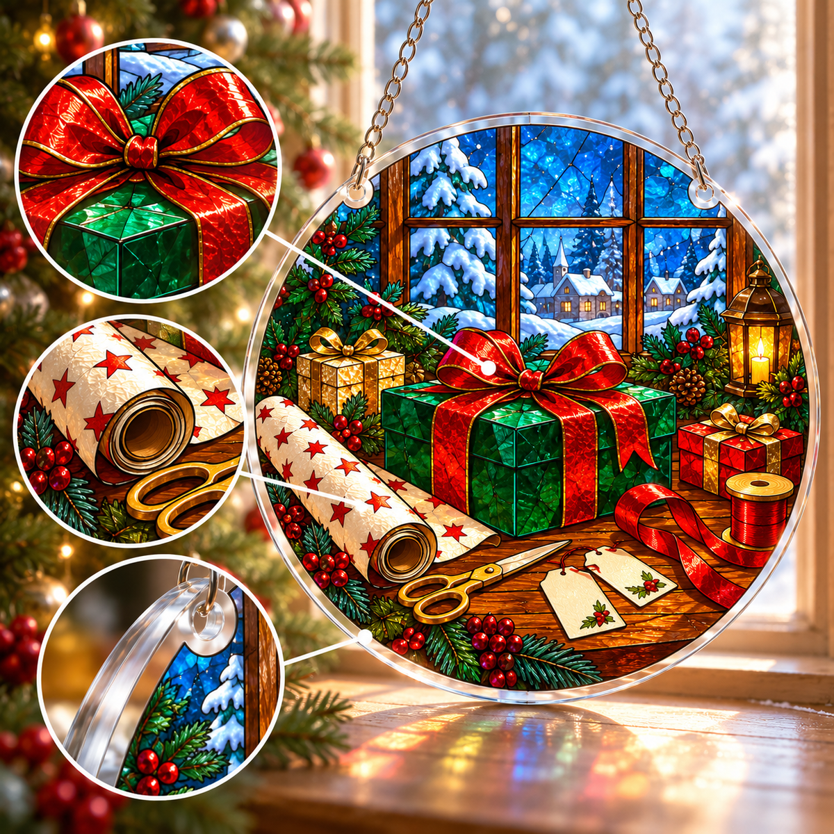 Christmas Acrylic Jigsaw Puzzle Suncatcher - Wrapping Workshop