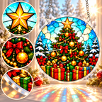 Christmas Acrylic Jigsaw Puzzle Suncatcher - Tree Glow