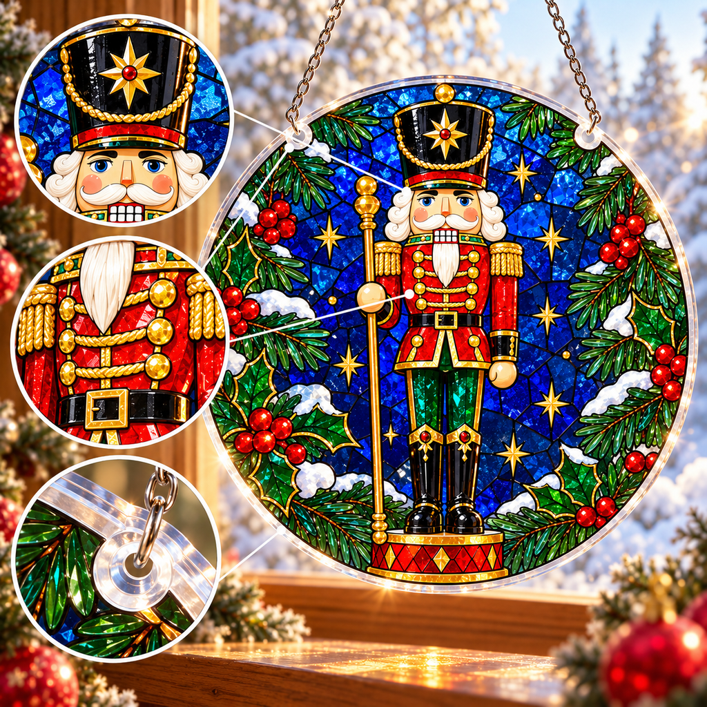 Christmas Acrylic Jigsaw Puzzle Suncatcher - Nutcracker Guard