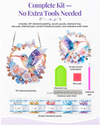 5D DIY Diamond Painting Suncatcher Kit - Hummingbird Floral Wreath