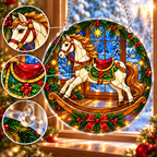 Christmas Acrylic Jigsaw Puzzle Suncatcher - Rocking Horse