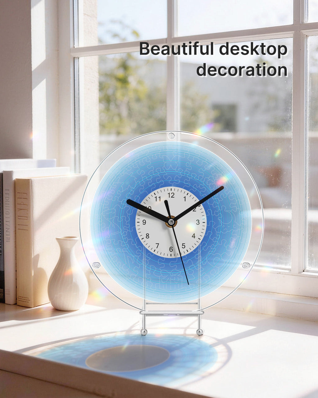 DIY Acrylic Puzzle Clock Kit - Gradient Blue