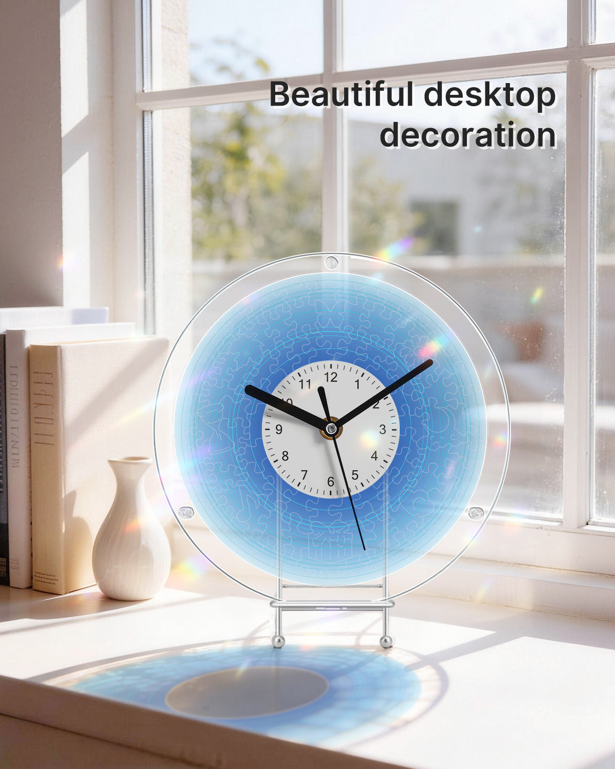 DIY Acrylic Puzzle Clock Kit - Gradient Blue