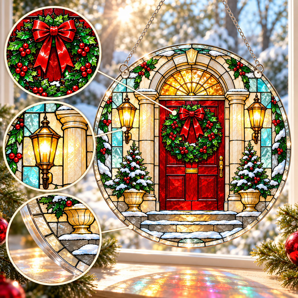 Christmas Acrylic Jigsaw Puzzle Suncatcher - Welcome Door