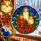 Christmas Acrylic Jigsaw Puzzle Suncatcher - Candle Blessings