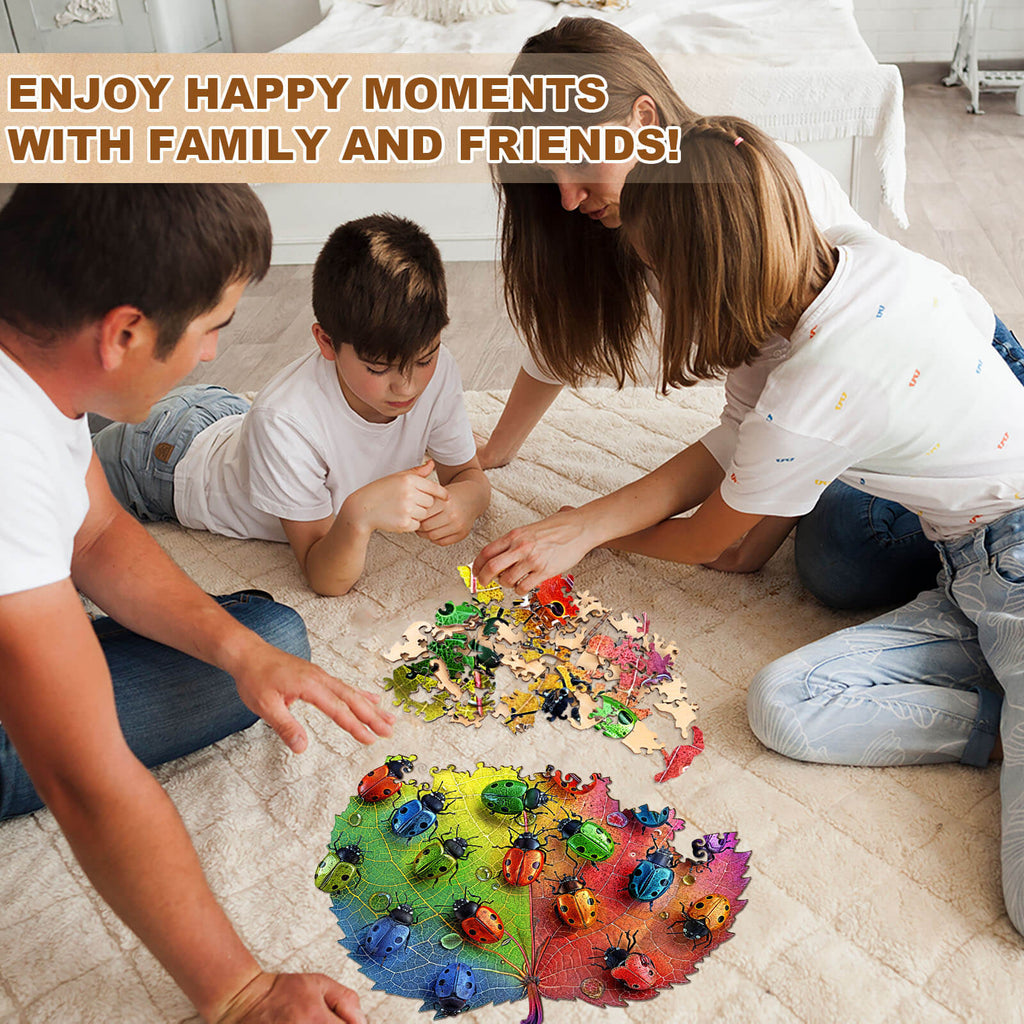 Colorful ladybug Wooden Jigsaw Puzzle