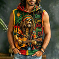 Men's Hippie Lion Vacation Casual Hooded Vest