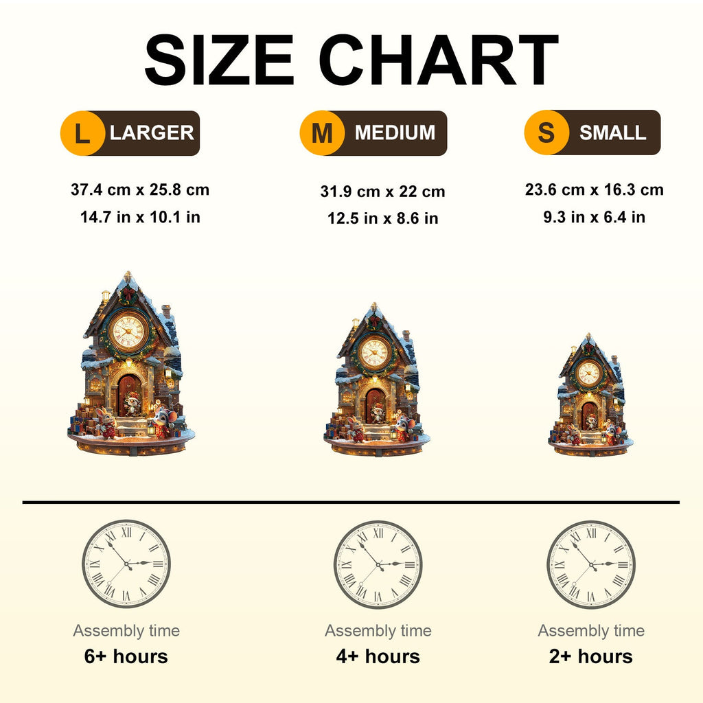 Christmas Clock Tower-1 Wooden Jigsaw Puzzle