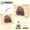 Colorful fabric cat Wooden Jigsaw Puzzle