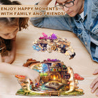 Rainbow Mushroom House Wooden Jigsaw Puzzle