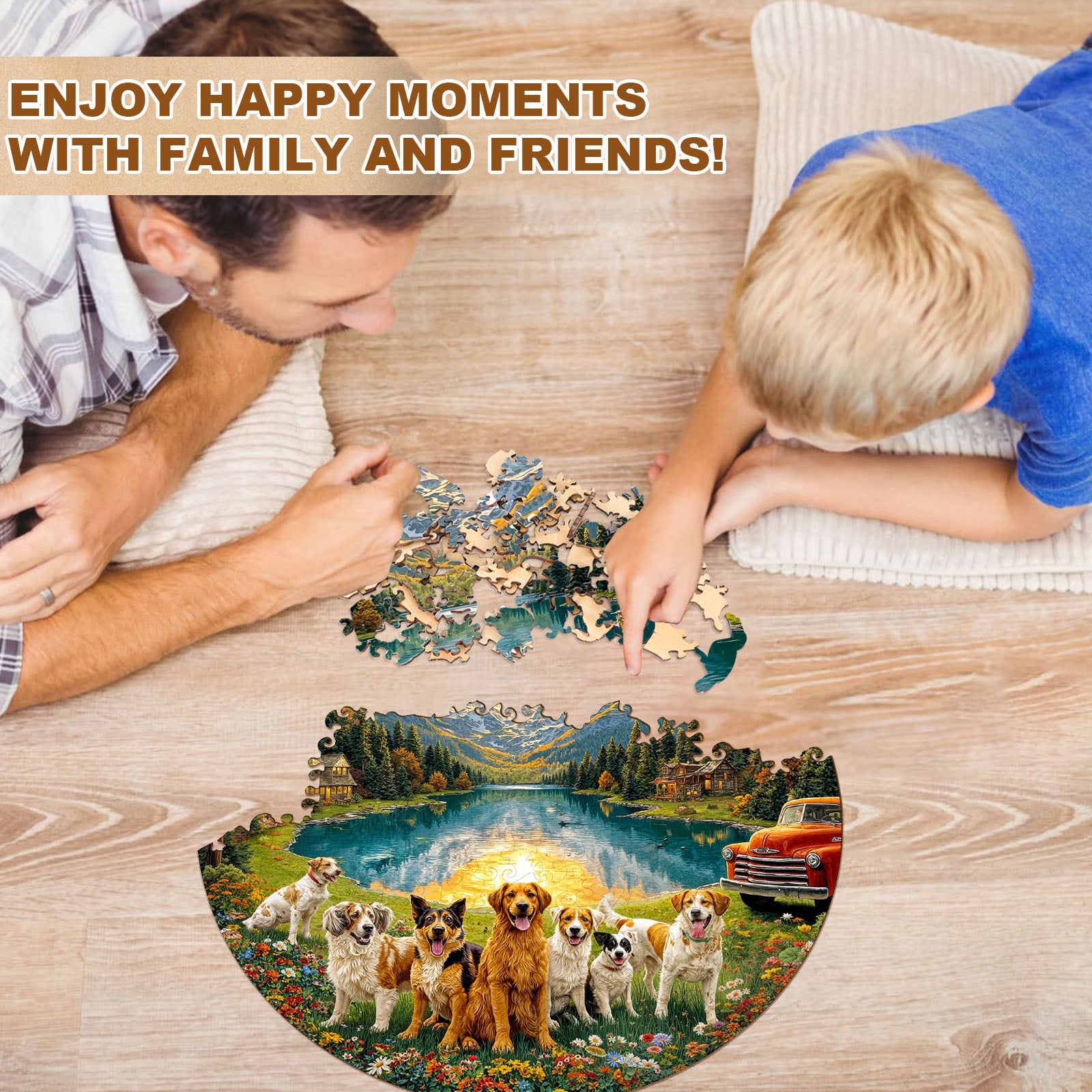 Puppy Scenic World Wooden Jigsaw Puzzle