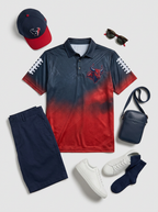 Men's Houston Texans Football Bull Logo Printed Polo Shirt