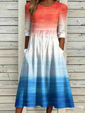 Women'S Gradient Printed Casual Dress