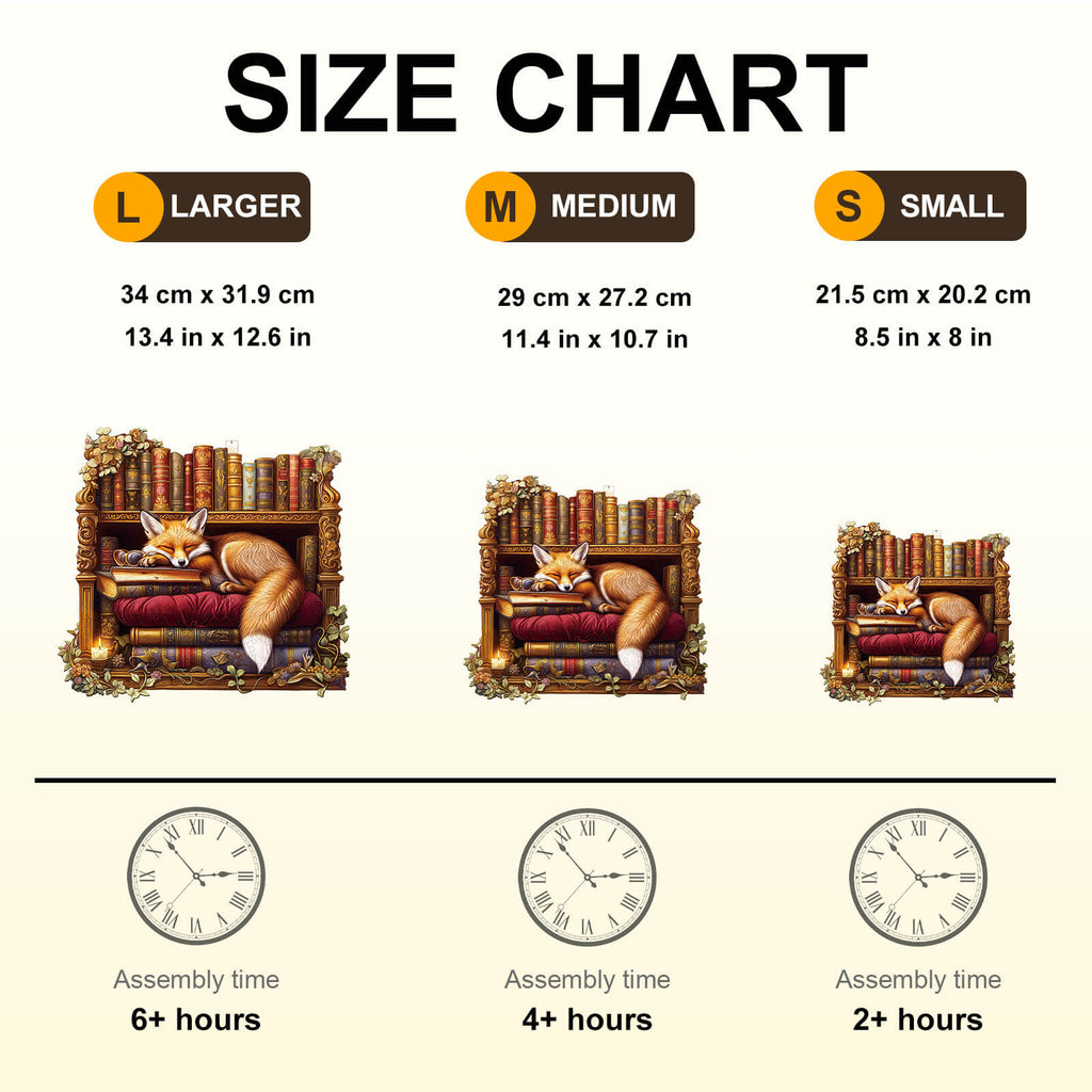 Sleep Library-Fox Wooden Jigsaw Puzzle