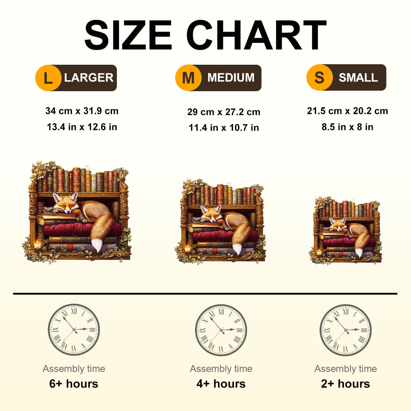 Sleep Library-Fox Wooden Jigsaw Puzzle