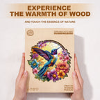 Dreamcatcher hummingbird Wooden Jigsaw Puzzle