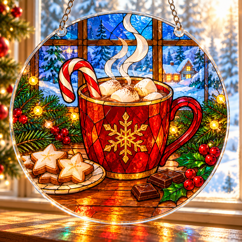 Christmas Acrylic Jigsaw Puzzle Suncatcher - Cocoa Treats