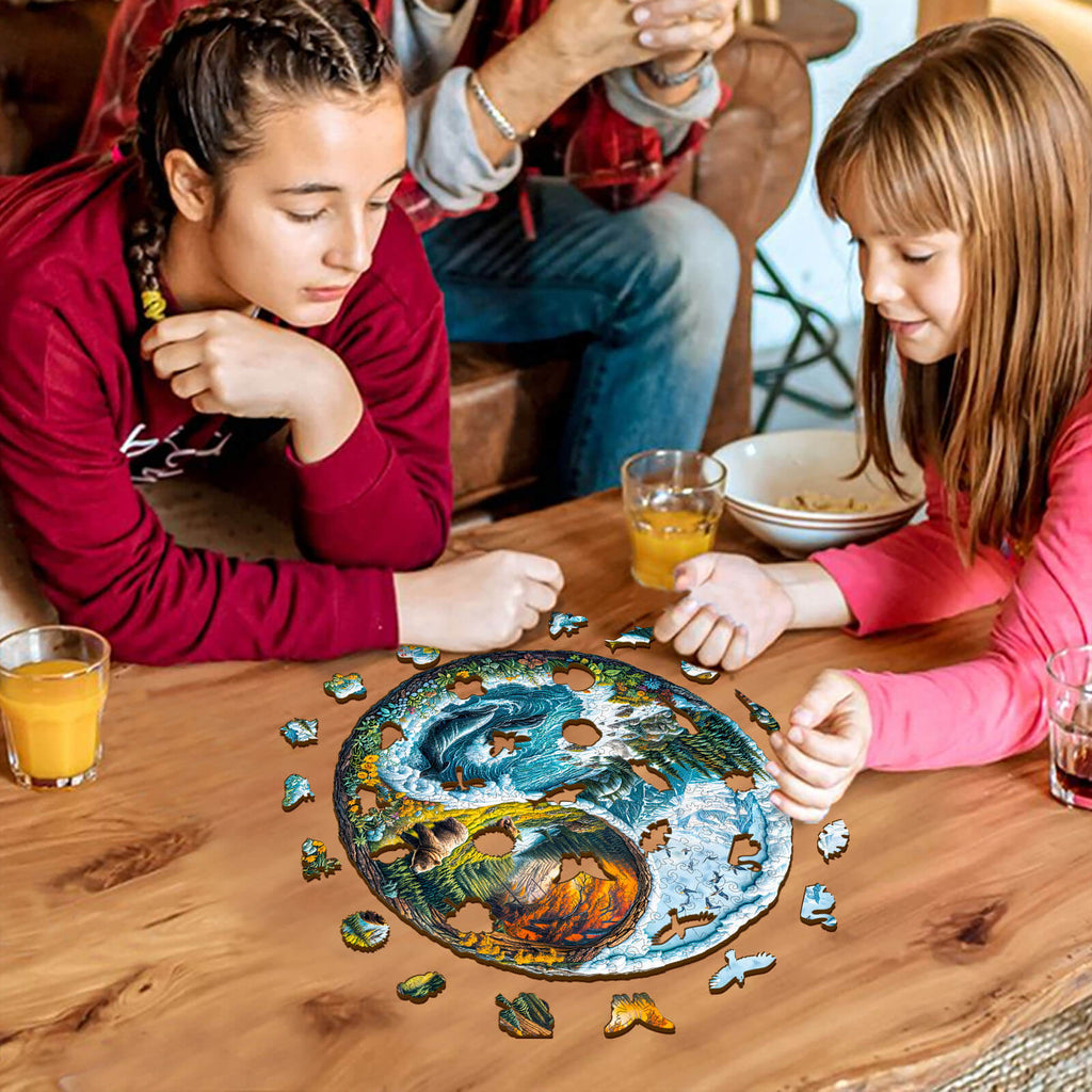Yin Yang Glacial Forest Wooden Jigsaw Puzzle