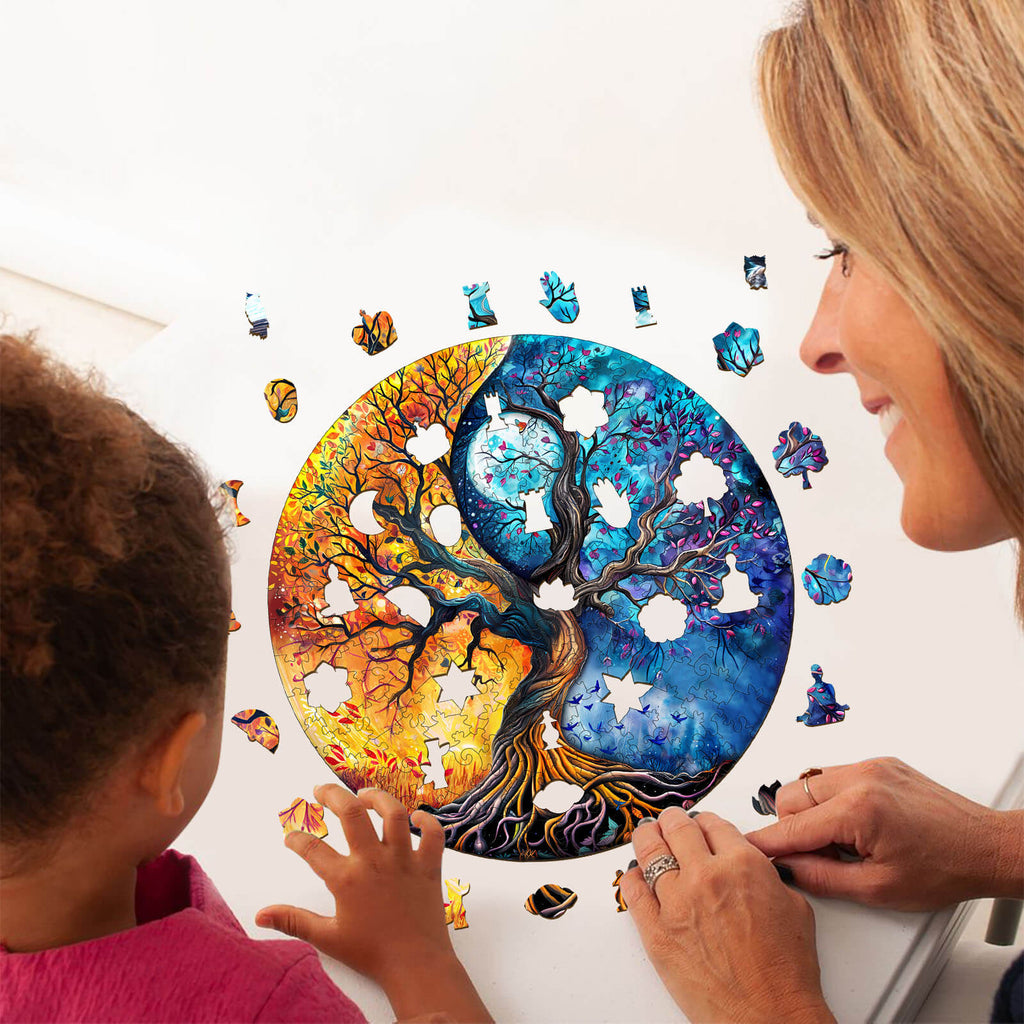 Yin Yang Tree of Life-9 Wooden Jigsaw Puzzle