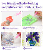 5D DIY Diamond Painting Suncatcher Kit - Lilacs in Blue Vase