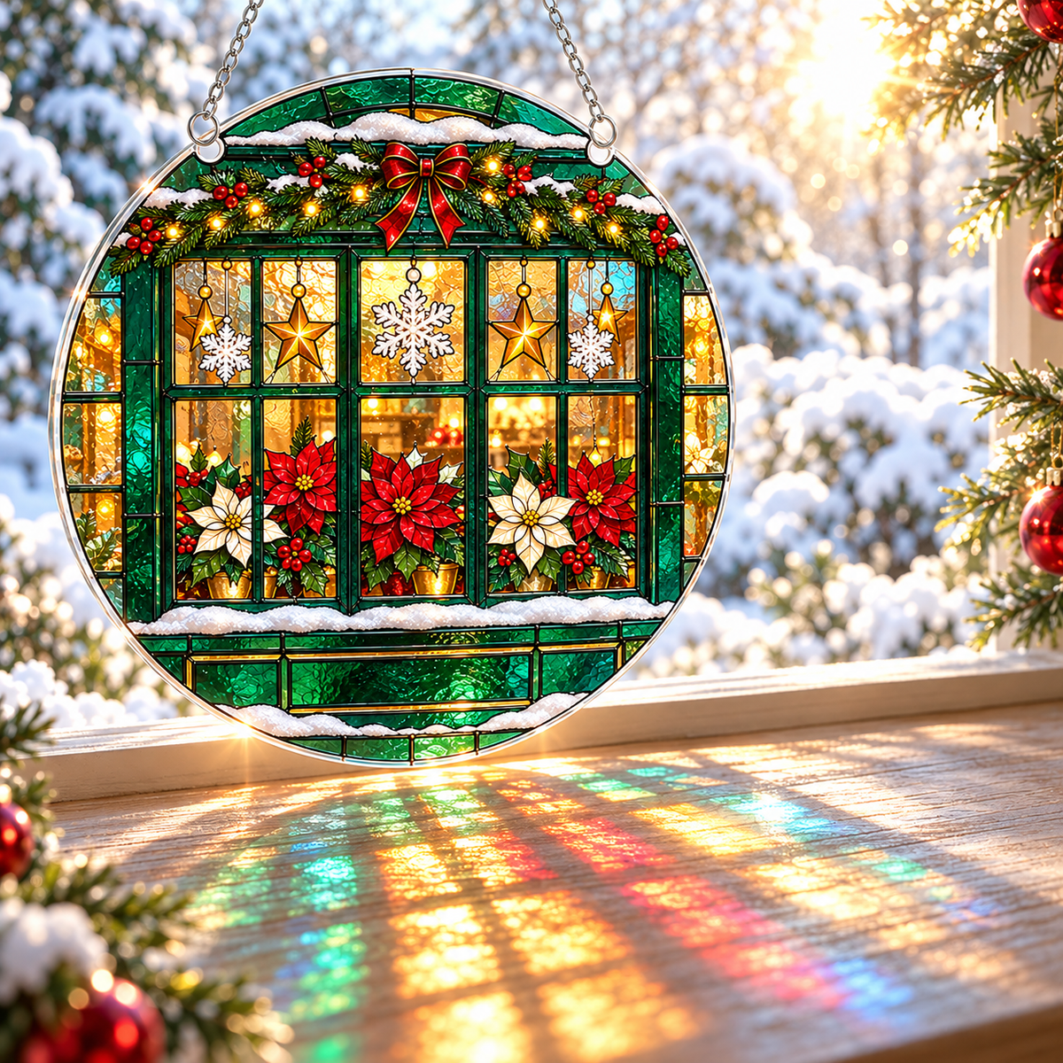 Christmas Acrylic Jigsaw Puzzle Suncatcher - Window Wishes