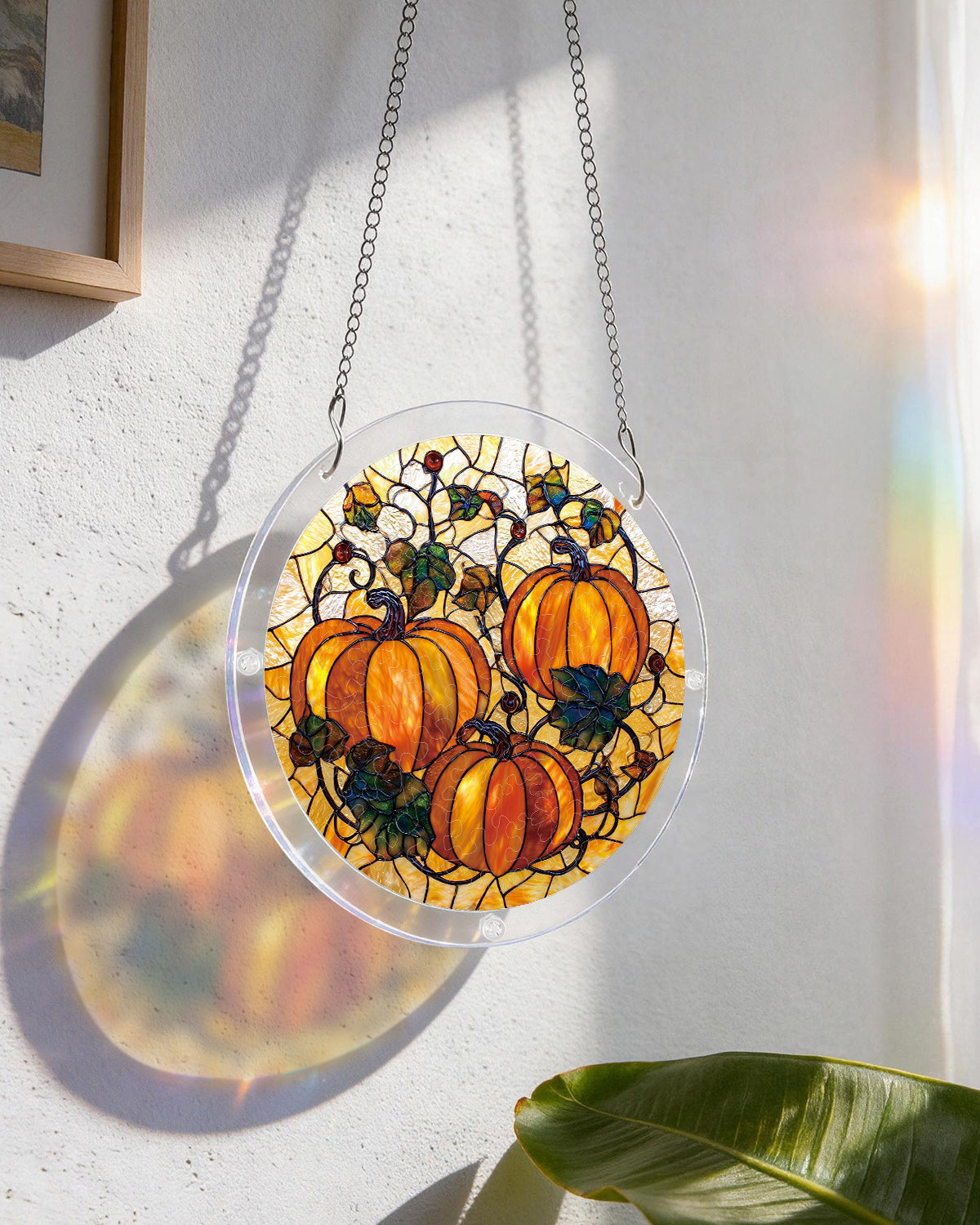 Harvest Pumpkin Light Suncatcher-Acrylic Window Art