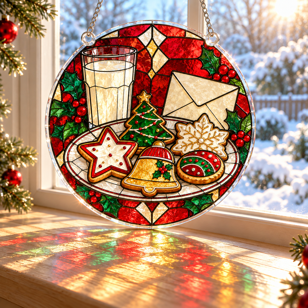 Christmas Acrylic Jigsaw Puzzle Suncatcher - Cookies for Santa