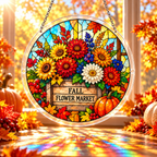 Tanksgiving Acrylic Jigsaw Puzzle Suncatcher -  Fall Flower Market