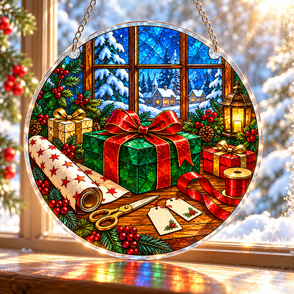Christmas Acrylic Jigsaw Puzzle Suncatcher - Wrapping Workshop