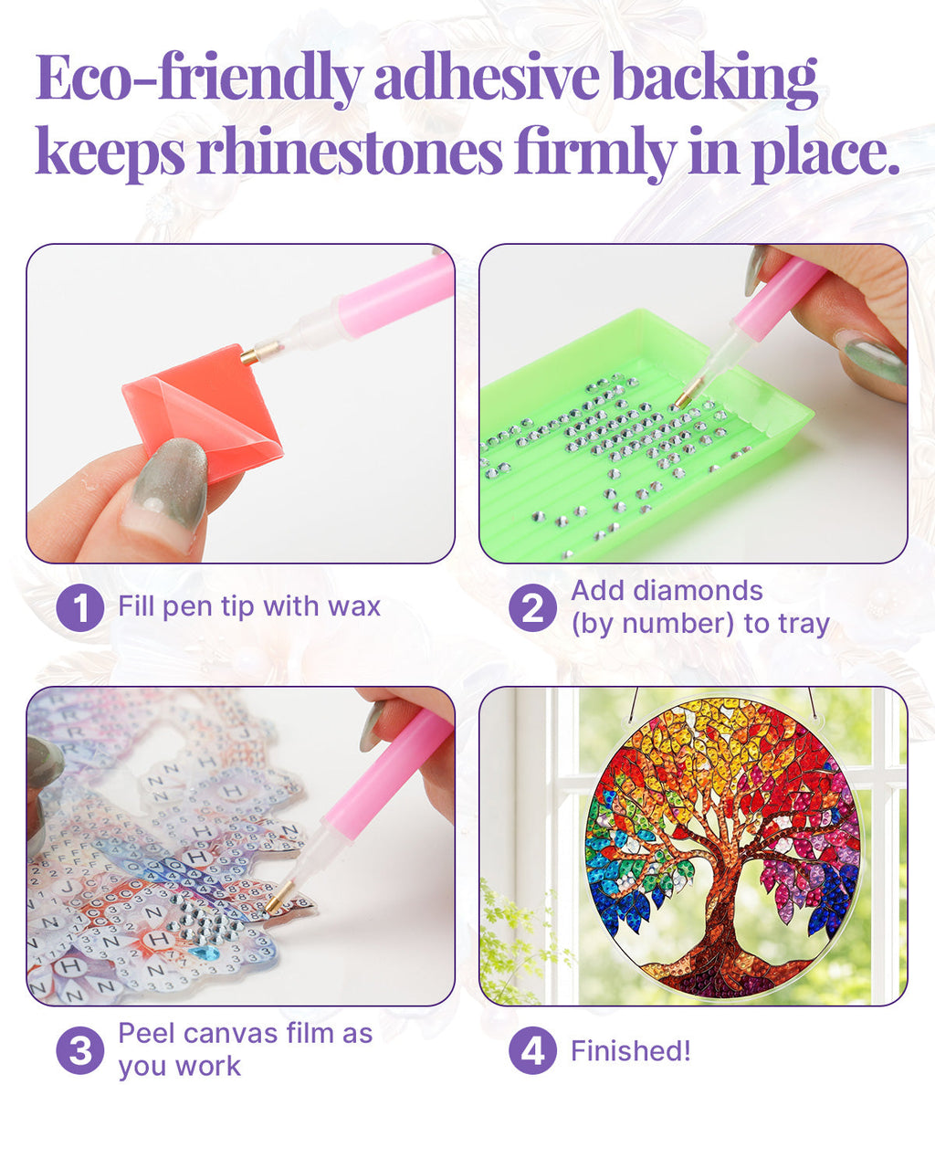 5D DIY Diamond Painting Suncatcher Kit - Rainbow Tree of Life