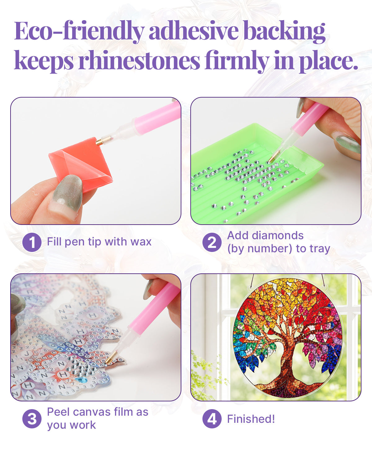 5D DIY Diamond Painting Suncatcher Kit - Rainbow Tree of Life
