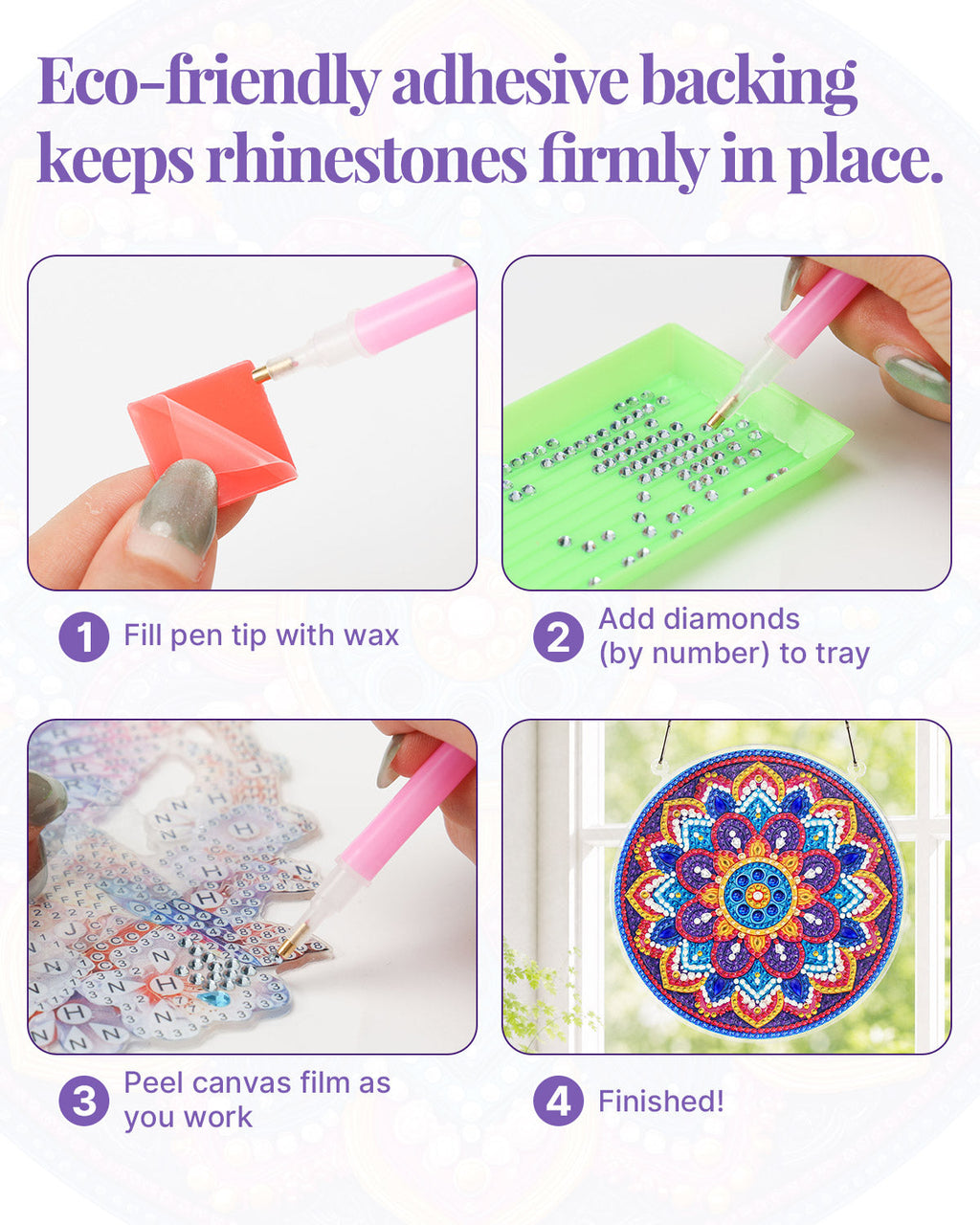 5D DIY Diamond Painting Suncatcher Kit - Radiant Mandala