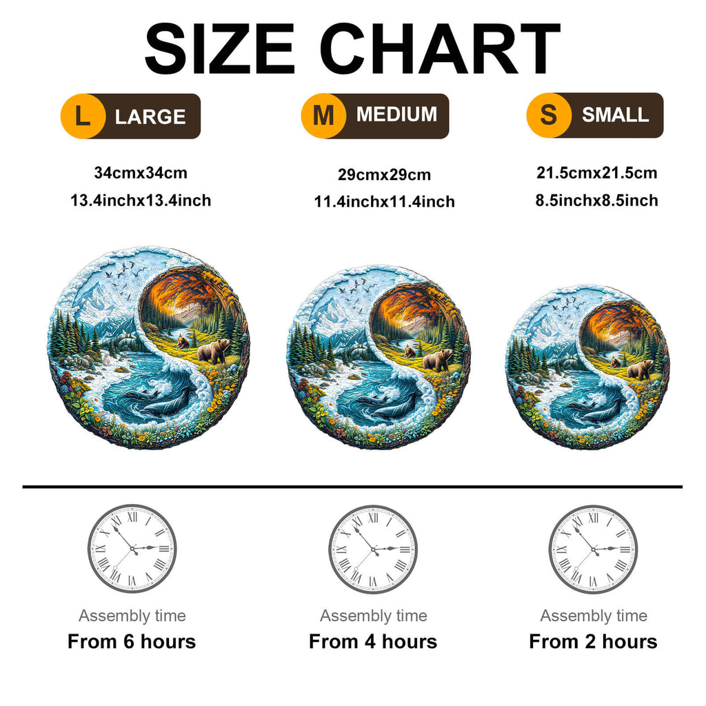Yin Yang Glacial Forest Wooden Jigsaw Puzzle