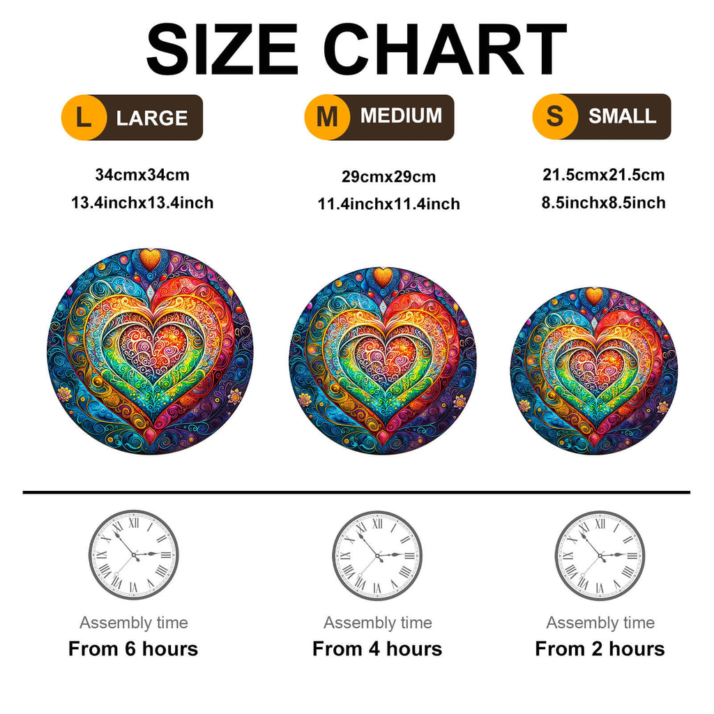 Mandala Heart Wooden Jigsaw Puzzle