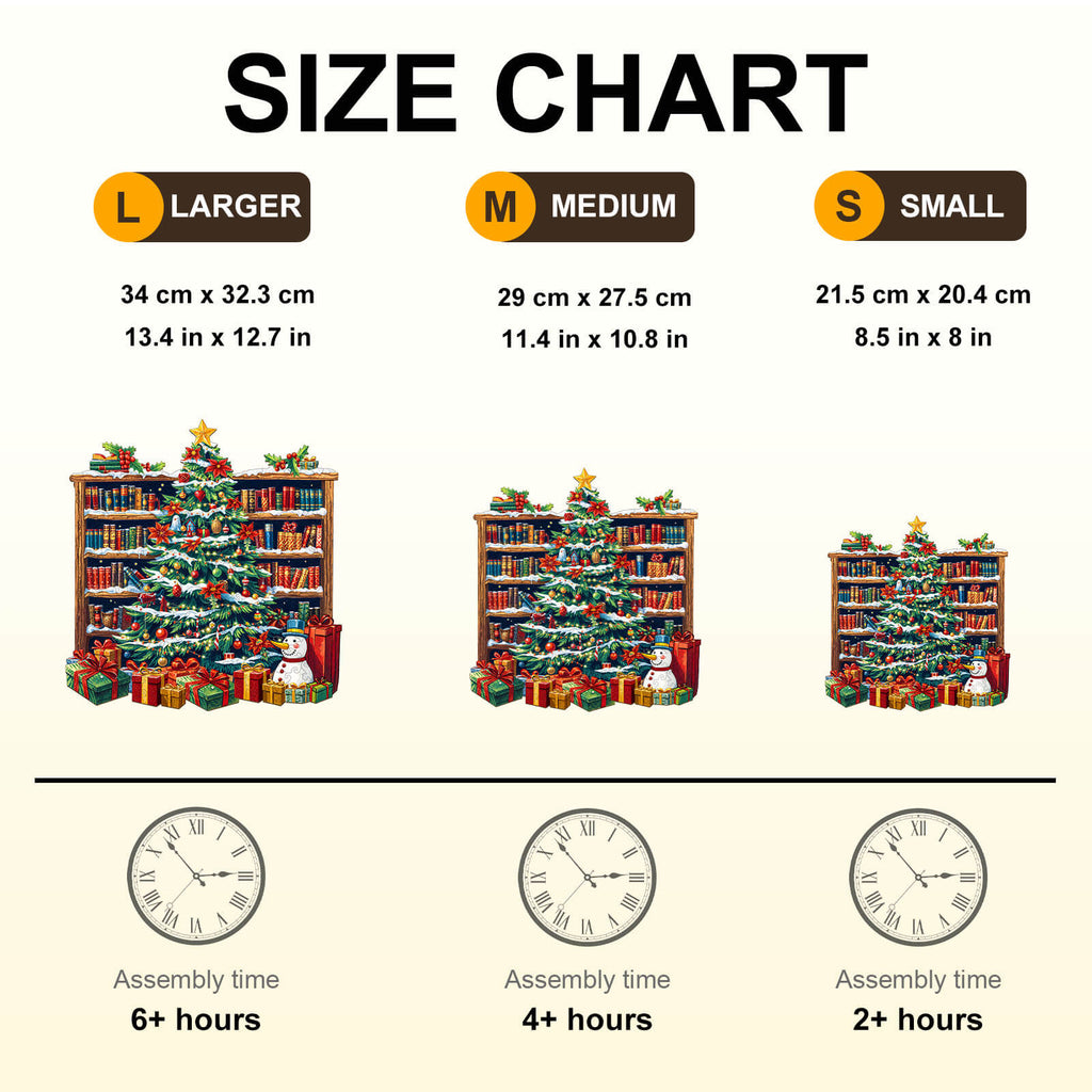 Christmas bookshelf Wooden Jigsaw Puzzle