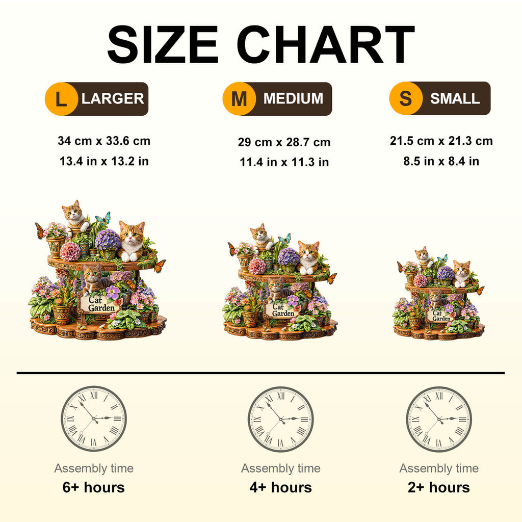 Cat Garden Wooden Jigsaw Puzzle