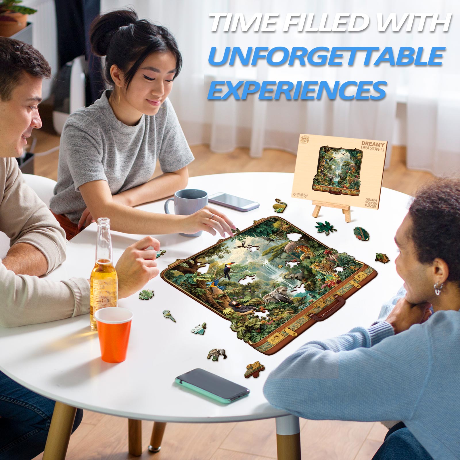 Suitcase Scenery-jungle animals Wooden Jigsaw Puzzle