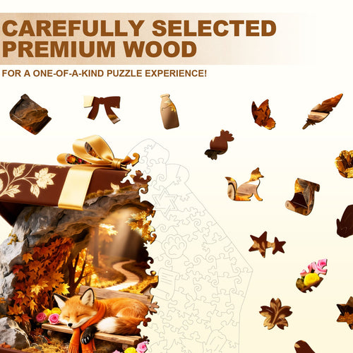 Autumn Trail Fox Wooden Jigsaw Puzzle