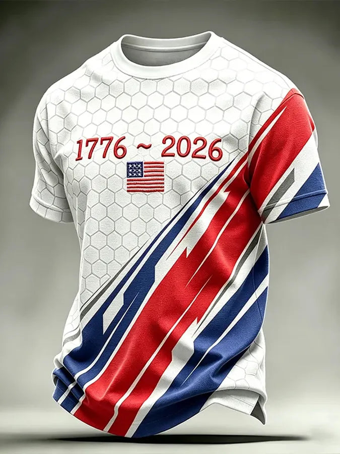 Men'S America Flag Print T Shirt