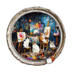 Cat Art Studio Wooden Jigsaw Puzzle