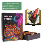 Dragon on the page Wooden Jigsaw Puzzle