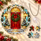 Christmas Acrylic Jigsaw Puzzle Suncatcher - Welcome Door