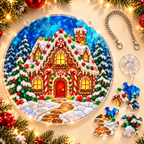 Christmas Acrylic Jigsaw Puzzle Suncatcher - Gingerbread House