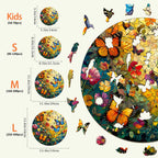 Butterflies and Flowers Wooden Jigsaw Puzzle