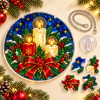 Christmas Acrylic Jigsaw Puzzle Suncatcher - Candle Blessings