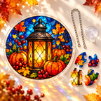 Tanksgiving Acrylic Jigsaw Puzzle Suncatcher - Golden Harvest Lantern