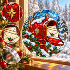 Christmas Acrylic Jigsaw Puzzle Suncatcher - Arctic Mailbox