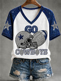 Women's Football Printed Casual T-shirt